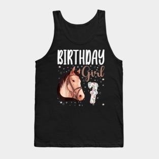 Horse Animal Lovers 7th Birthday Girl Tank Top